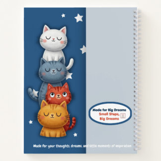 Cuaderno apilado de gato lindo | Diario espiral es