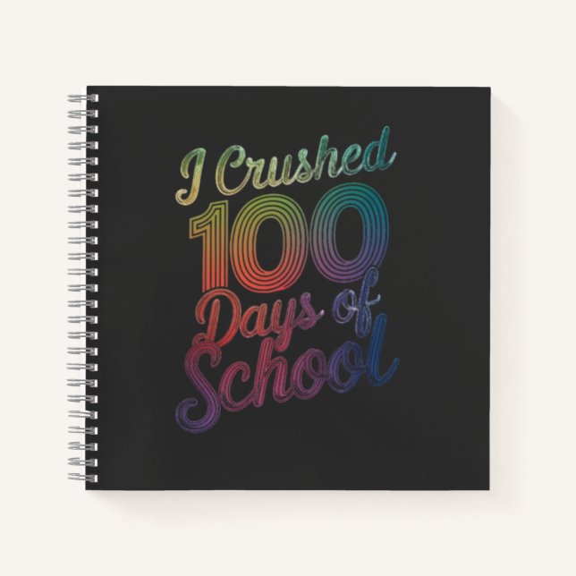 Cuaderno Aplasté 100 días de diseño de arcoiris escolar (Anverso)