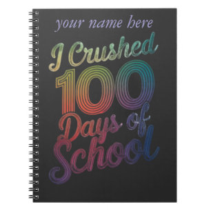 Cuaderno Aplasté 100 días de diseño de arcoiris escolar
