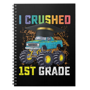 Cuaderno Aplasté la graduación de camiones monstruo de 1er 