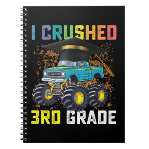 Cuaderno Aplasté la graduación de camiones monstruo de 3er 