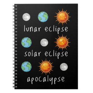 Cuaderno Apocalipsis divertido de eclipse lunar solar