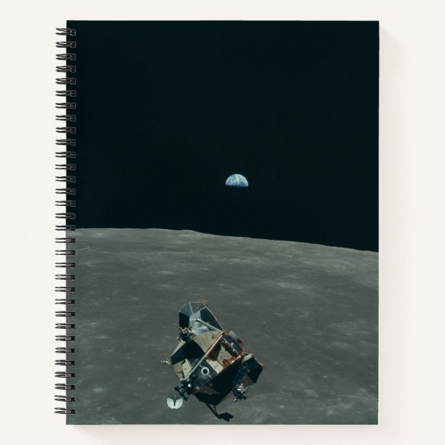 Cuaderno Apollo Lunar Lander y Earrise Over Moon (Anverso)