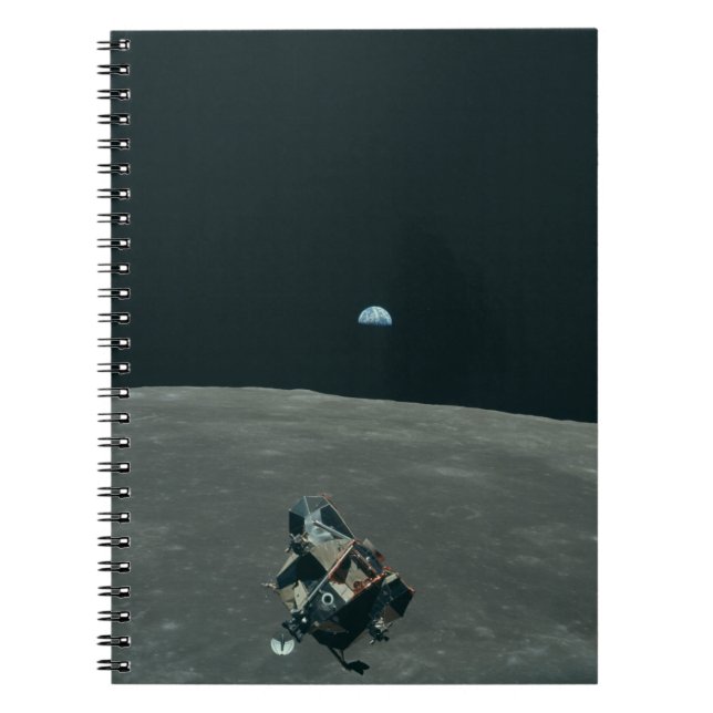 Cuaderno Apollo Lunar Lander y Earrise Over Moon (Frente)