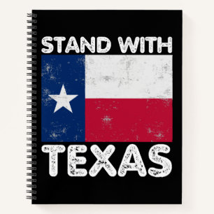 Cuaderno Apoya a Texas con la bandera texana de Texas