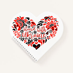 Cuaderno Apoyar a Ucrania con letras y corazón