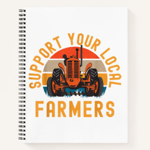 Cuaderno Apoye A Sus Agricultores Locales, A Su Granja Y Al