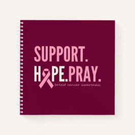 Cuaderno apoyo al cáncer de mama esperanza de oraciones Dia