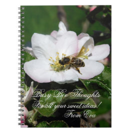 Cuaderno Apple Blossom & Bee Macro Photo | Personalized Nam