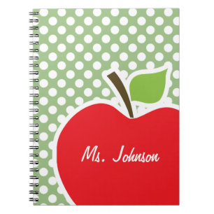 Cuaderno Apple con puntos de polka verde laurel