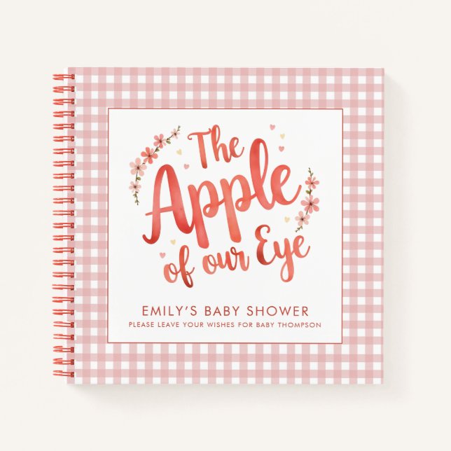 Cuaderno Apple de nuestro Ojo Baby Shower Guest Book (Anverso)
