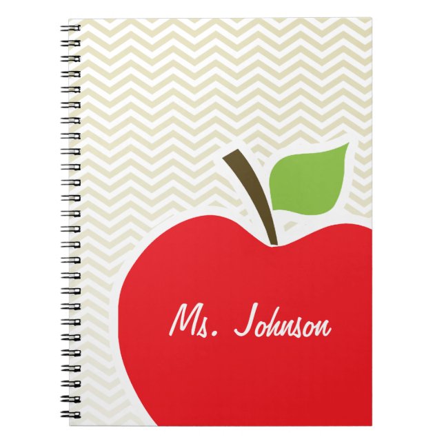 Cuaderno Apple en Beige Chevron; zig zag (Frente)
