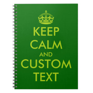 Cuaderno Apple green Keep Calm notebook   Texto personaliza