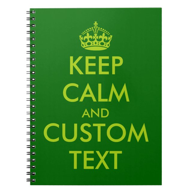 Cuaderno Apple green Keep Calm notebook | Texto personaliza (Frente)