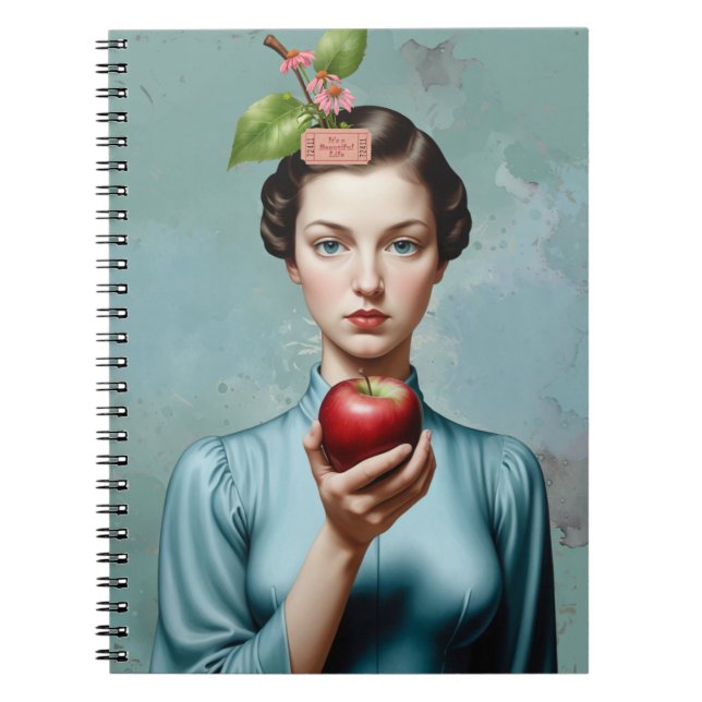 Cuaderno Apple Lady Portrait It's A Beautiful Life Notebook (Frente)