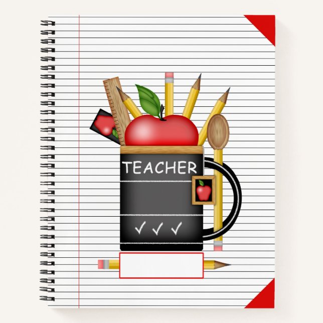 Cuaderno Apple Mug, el profesor, gobierna un portátil grand (Anverso)