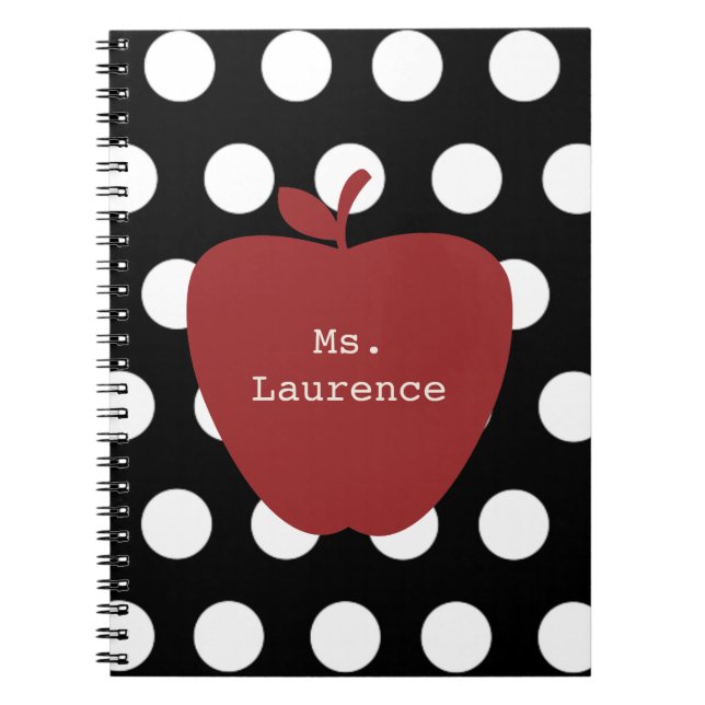 Cuaderno Apple y profesor rojos del lunar (Frente)
