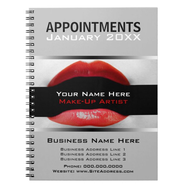 Cuaderno Appointment Note Book For Make-Up Artists (Frente)