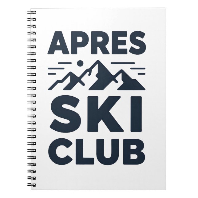 Cuaderno Apres Ski Club Logo de Montaña - Ropa de Invierno  (Frente)