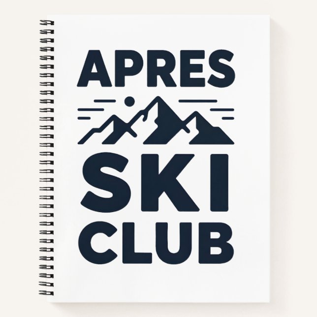 Cuaderno Apres Ski Club Mountain Logo - Custom Mens Winter  (Anverso)