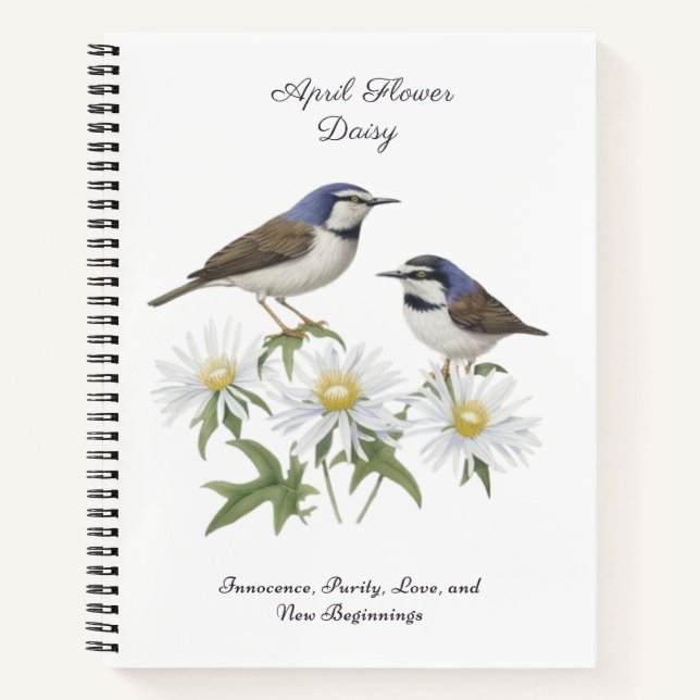 Cuaderno April Birth Month Flower Daisy Apreciado cumpleaño (Anverso)