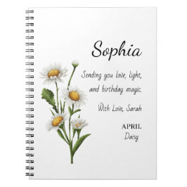 Cuaderno April Daisy Personalized Birthday