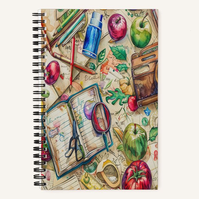 Cuaderno Aprovisionamiento escolar de 5,5" x 8,5" Bloc de n (Anverso)