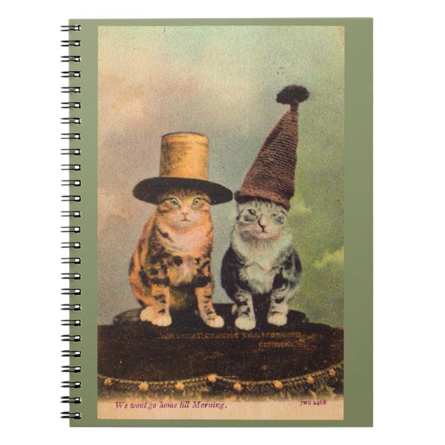 Cuaderno aproximadamente 1900 gatos en gorras RPPC (Frente)