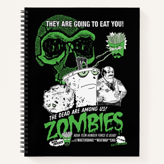 Cuaderno Aqua adolescente fuerza de hambre zombies Poster (Anverso)