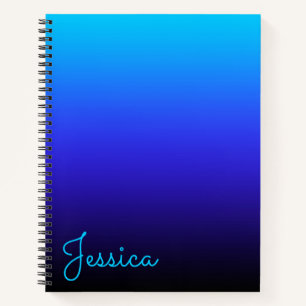Cuaderno Aqua Azul Índigo y Ombre Negro
