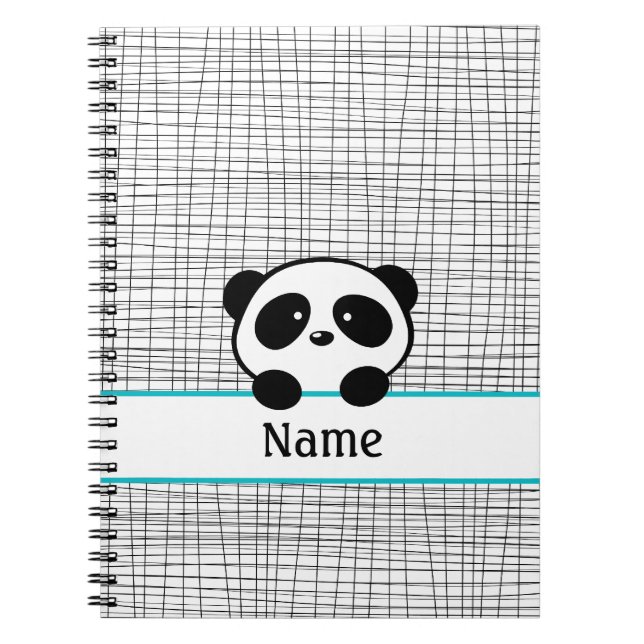 Cuaderno Aqua Black Personalized Panda (Frente)