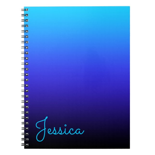 Cuaderno Aqua Blue Indigo y Black Ombre (Frente)