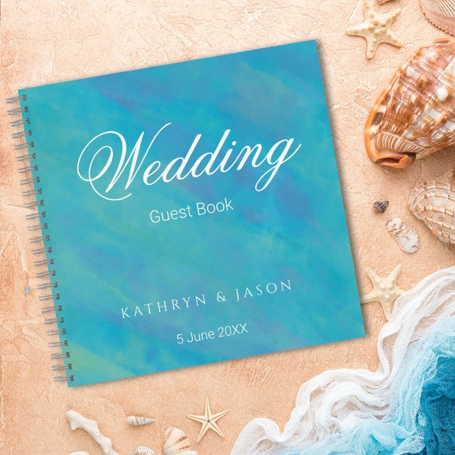 Cuaderno Aqua Blue Ocean Abstract Boda invitado (Subido por el creador)