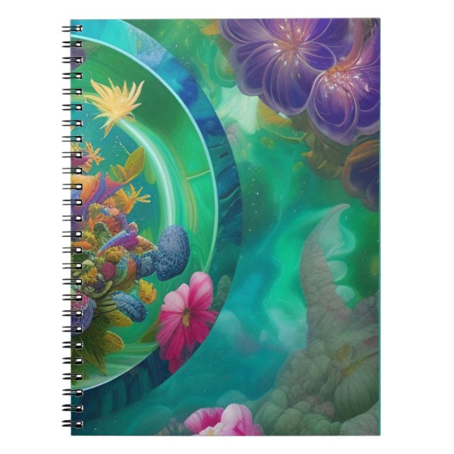 Cuaderno Aqua Floral Resumen subacuático Jardín (Frente)