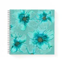 Cuaderno Aqua Flowers Square