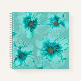 Cuaderno Aqua Flowers Square