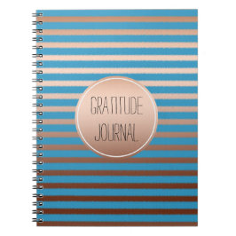 Cuaderno Aqua Gold Bronze Stripes Ombre Gratitud