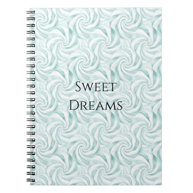 Cuaderno Aqua Mint White Swirls (Frente)