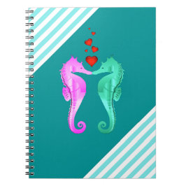 Cuaderno Aqua náutica/caballitos de mar/rosa no se besan co