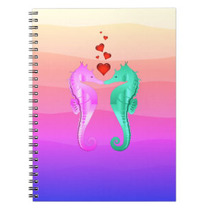 Cuaderno Aqua náutica/caballitos de mar/rosa no se besan co