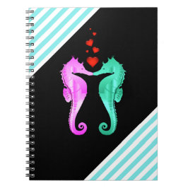 Cuaderno Aqua náutica/caballitos de mar/rosa no se besan co