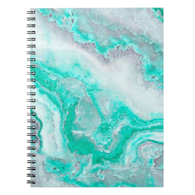 Cuaderno Aqua White Gemstone Agate Mineral Quartz (Frente)