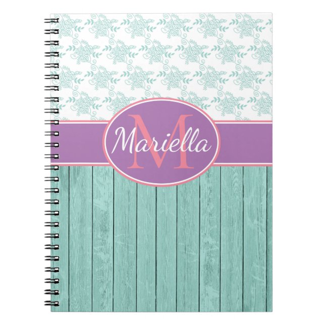 Cuaderno Aqua y Lavanda personalizados (Frente)