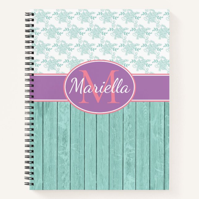 Cuaderno Aqua y Lavanda personalizados (Anverso)