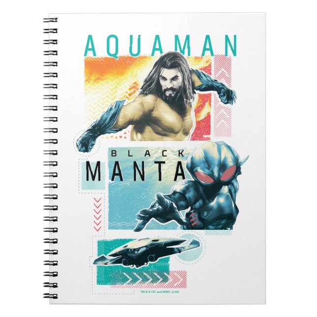 Cuaderno Aquaman | Acuamán modernista y gráfico de Manta ne (Frente)
