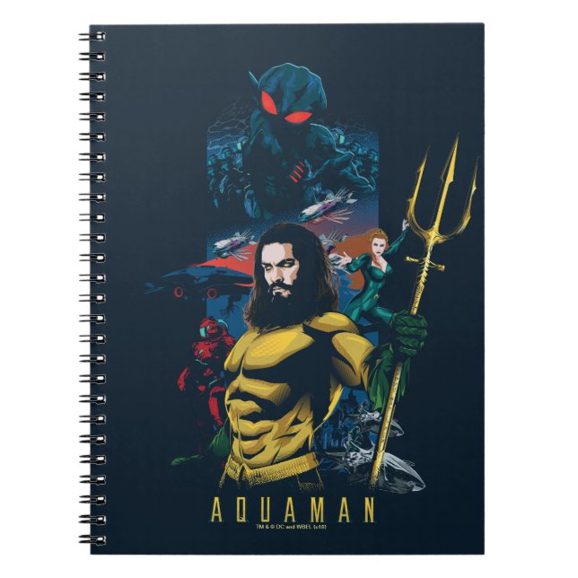 Cuaderno Aquaman | Gráfico de Oriente, Mera y Manta Negra (Frente)