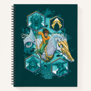 Cuaderno Aquaman montando caballito de mar a través de los 