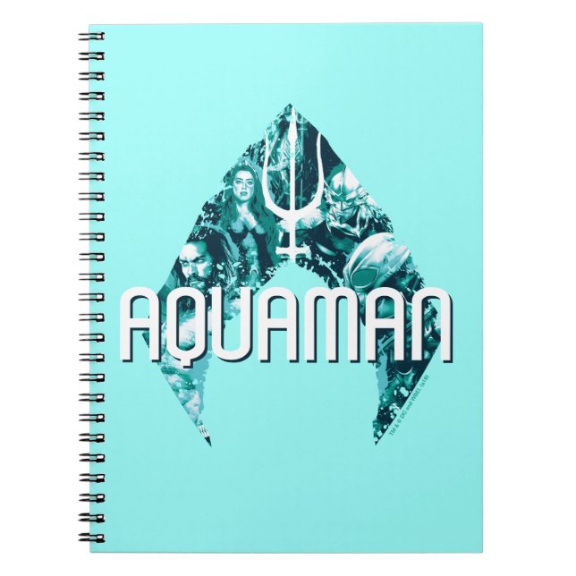 Cuaderno Aquaman | Orin, Mera, Orm Y Manta Negra En Símbolo (Frente)