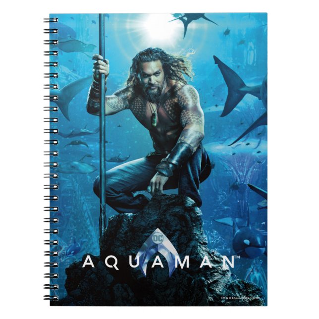 Cuaderno Aquaman | Prince Orin Con Animales Acuáticos (Frente)