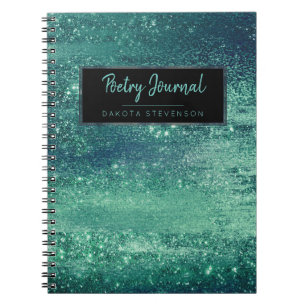 Cuaderno Aquamarine Shimmer Poesía verde azul naranja